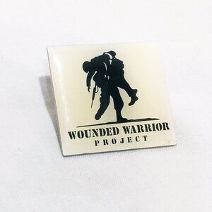 Wounded Warrior Project Hat Lapel Pin 1" Black Cream